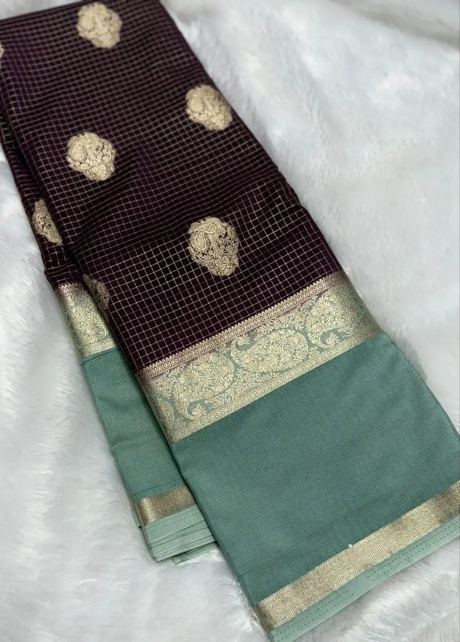 Emerald Gulabi Royale with Antique Gold Zari Mysore Silk Saree